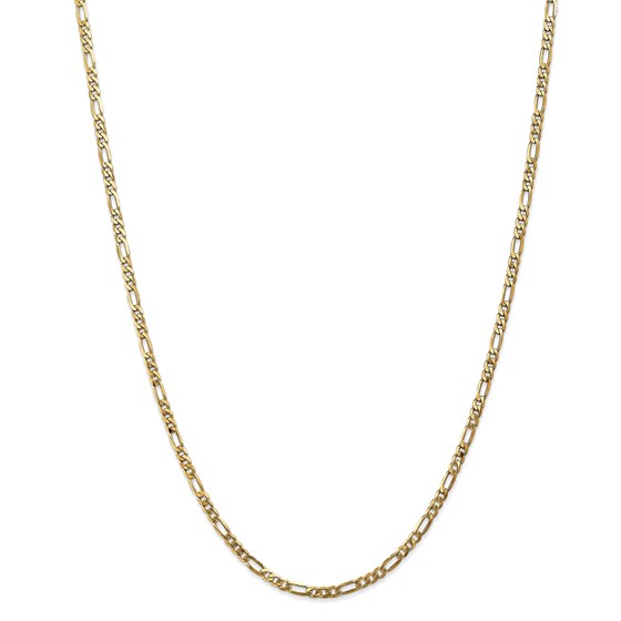 14k 3.00 mm Flat Figaro Chain Necklace - 24 in. 14k 3.00 mm Flat Figaro Chain Necklace - 24 in.