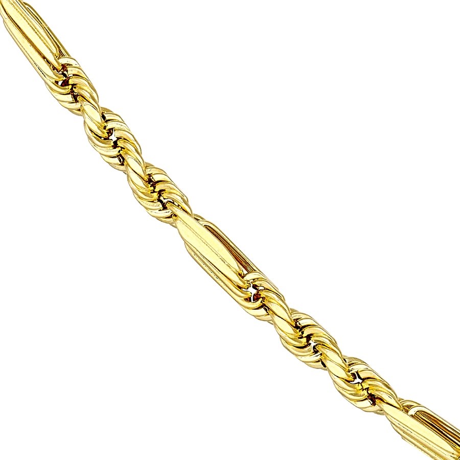 14K 3 mm Diamond Cut Figarope Milano Chain - 20in.