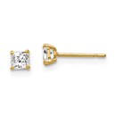 14k 3 mm Square Zirconia Post Earrings