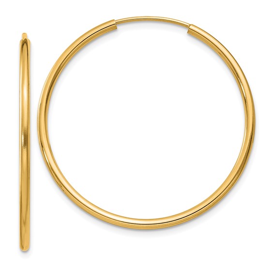 14k 30 mm Round Endless Hoop Earrings 14k 30 mm Round Endless Hoop Earrings