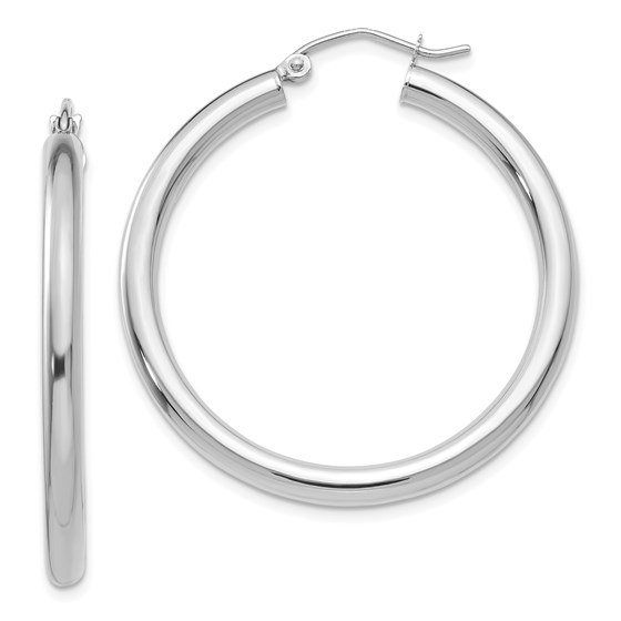 14k 35 mm White Hoop Earrings 14k 35 mm White Hoop Earrings
