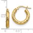 14K 3x10 D/C Round Hoop Earrings - 17.19 mm