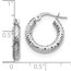 14K 3x10 White Gold D/C Round Hoop Earrings - 17.19 mm
