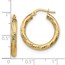 14K 3x15 D/C Round Hoop Earrings - 21.5 mm