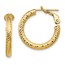 14K 3x15 D/C Round Omega Back Hoop Earrings - 21.4 mm