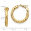 14K 3x15 D/C Round Omega Back Hoop Earrings - 21.4 mm