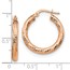 14K 3x15 Rose Gold D/C Round Hoop Earrings - 22.71 mm