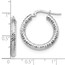 14K 3x15 White Gold D/C Round Hoop Earrings - 22.92 mm