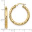 14K 3x20 D/C Round Hoop Earrings - 27.5 mm