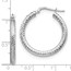 14K 3x20 White Gold D/C Round Hoop Earrings - 28.8 mm