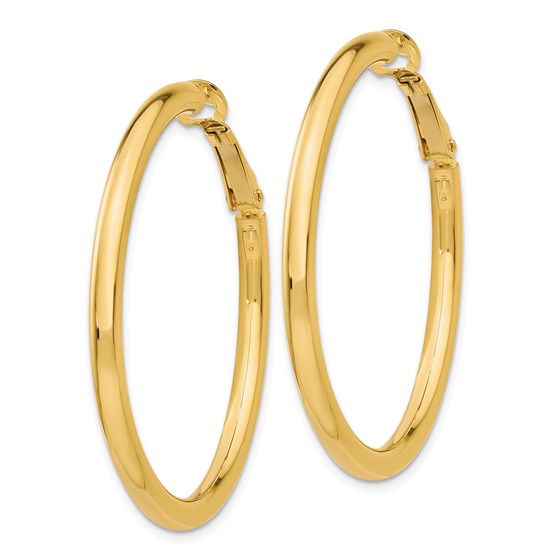 14k 3x35 mm Polished Round Hoop Earrings 14k 3x35 mm Polished Round Hoop Earrings