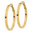14k 3x37 mm Polished Square Tube Round Hoop Earrings