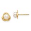 14K 4-5mm White Button Freshwater Pearl Post Earrings - 7.28 mm