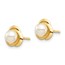 14K 4-5mm White Button Freshwater Pearl Post Earrings - 7.28 mm