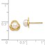 14K 4-5mm White Button Freshwater Pearl Post Earrings - 7.28 mm