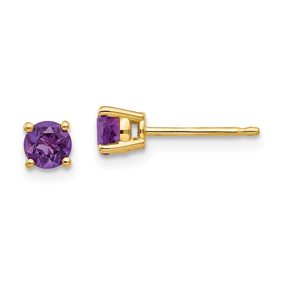 14k 4 mm Amethyst Earrings 14k 4 mm Amethyst Earrings