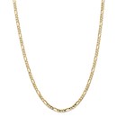 14k 4 mm Concave Open Figaro Chain Necklace - 24 in.