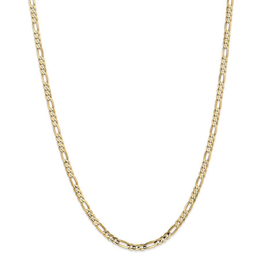 14k 4 mm Concave Open Figaro Chain Necklace - 24 in.