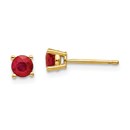 14k 4 mm Ruby Post Earrings