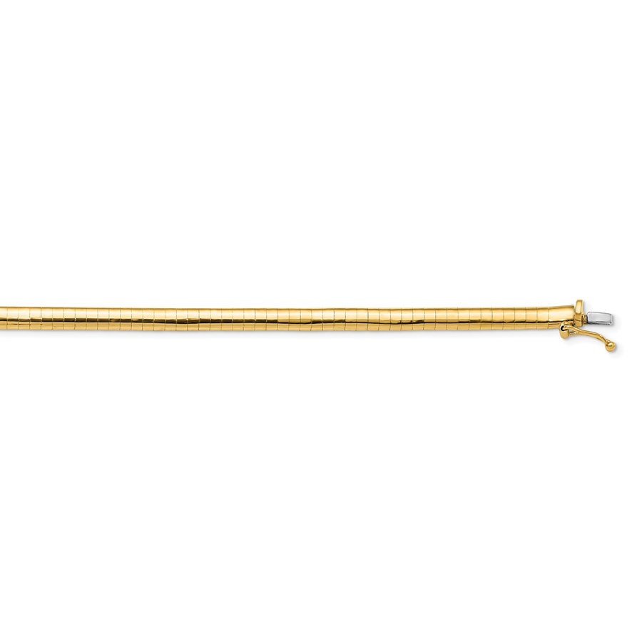 14K 4mm Domed Omega Necklace - 17 in.
