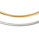 14K 4mm Two-tone Reversible Omega Necklace - 18 in.
