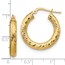 14K 4x15 D/C Round Hoop Earrings - 24.41 mm