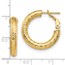 14K 4x15 D/C Round Omega Back Hoop Earrings - 23.24 mm
