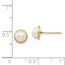 14K 5-6mm White Button Freshwater Pearl Post Earrings - 6.18 mm