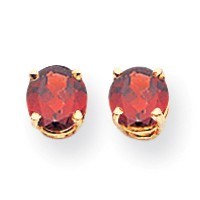 14k 5 mm Garnet Post Earrings