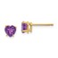 14k 5 mm Heart Amethyst Earrings