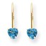 14k 5 mm Heart Blue Topaz Leverback Earrings
