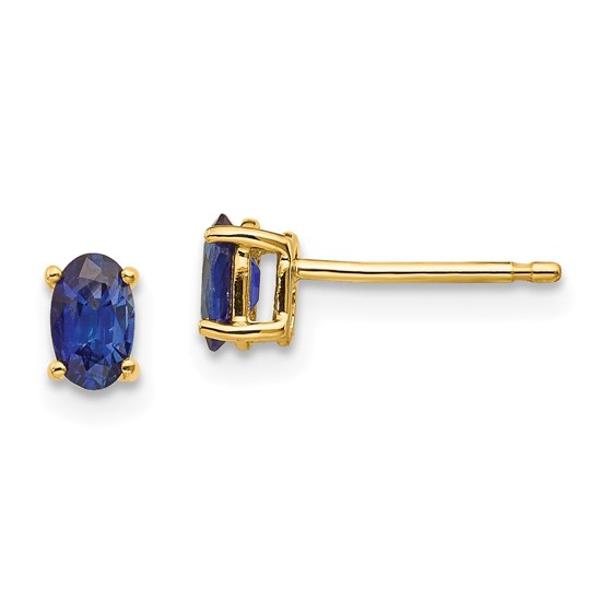 14k 5 mm Sapphire Post Stud Earrings 14k 5 mm Sapphire Post Stud Earrings
