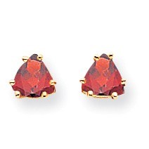 14k 5 mm Trillion Garnet Earrings