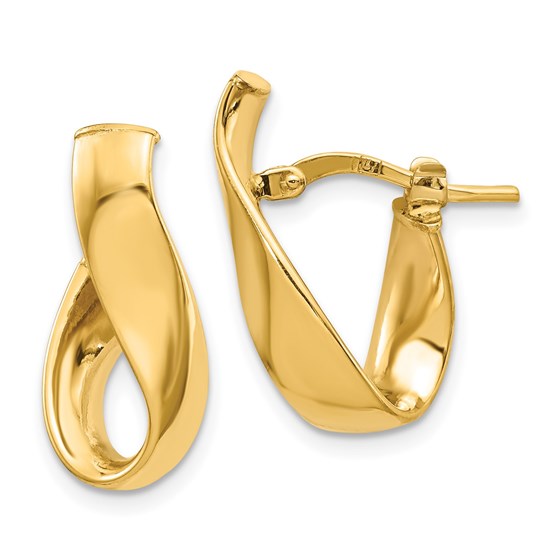 14K 5mm High Polished Hoop Earrings - 20 mm 14K 5mm High Polished Hoop Earrings - 20 mm