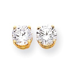 14k 6 mm Cubic Zirconia Earrings 14k 6 mm Cubic Zirconia Earrings