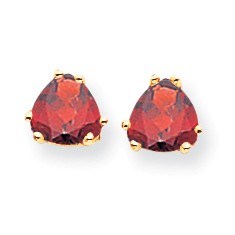 14k 6 mm Trillion Garnet Earrings 14k 6 mm Trillion Garnet Earrings