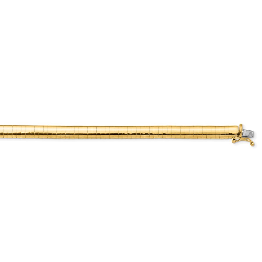 14K 6mm Domed Omega Necklace - 18 in.