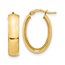 14K 6mm High Polished Oval Hoop Earrings - 20 mm