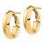 14K 6mm High Polished Oval Omega Hoop Earrings - 18 mm