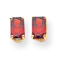 14k 6x4 mm Emerald Cut Garnet Earrings 14k 6x4 mm Emerald Cut Garnet Earrings