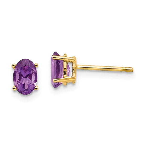 14k 6x4 mm Oval Amethyst Earrings 14k 6x4 mm Oval Amethyst Earrings