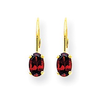14k 6x4 mm Oval Garnet Leverback Earrings 14k 6x4 mm Oval Garnet Leverback Earrings