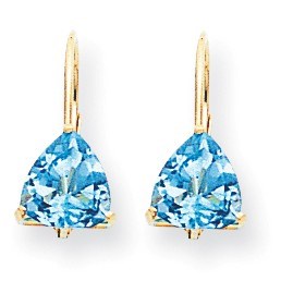 14k 7 mm Trillion Blue Topaz Leverback Earrings 14k 7 mm Trillion Blue Topaz Leverback Earrings