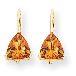 14k 7 mm Trillion Citrine Leverback Earrings 14k 7 mm Trillion Citrine Leverback Earrings