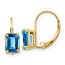 14k 7x5 mm Emerald Cut Blue Topaz Leverback Earrings