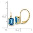 14k 7x5 mm Emerald Cut Blue Topaz Leverback Earrings