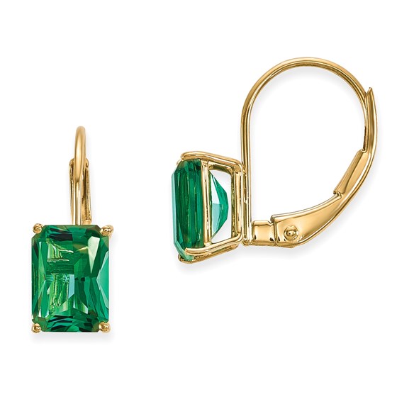 14k 7x5 mm Emerald Cut Mount St. Helens Leverback Earrings 14k 7x5 mm Emerald Cut Mount St. Helens Leverback Earrings