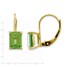 14k 7x5 mm Emerald Cut Peridot Leverback Earrings