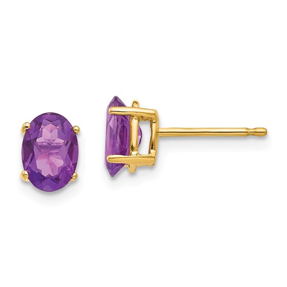 14k 7x5 mm Oval Amethyst Earrings 14k 7x5 mm Oval Amethyst Earrings