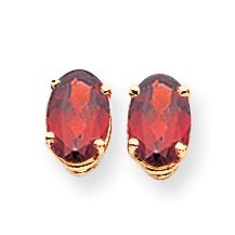 14k 7x5 mm Oval Garnet Earrings 14k 7x5 mm Oval Garnet Earrings
